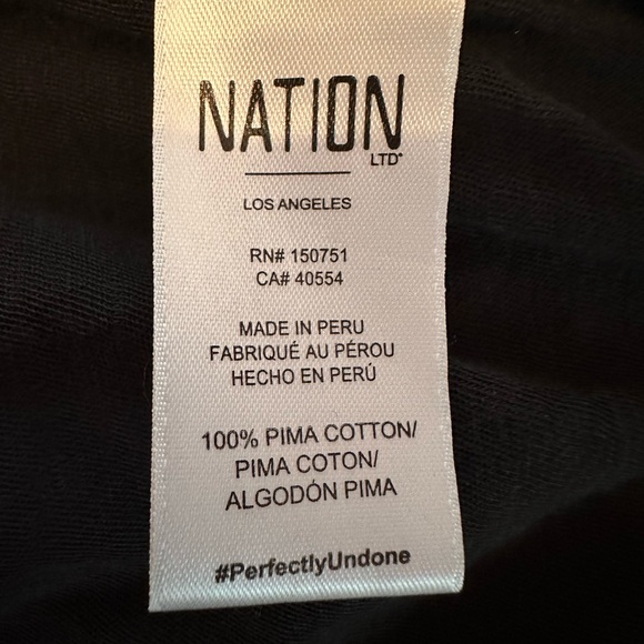 Nation LTD Melissa tiered Pima cotton ribbed trim S Black Sleeveless Dress - Picture 11 of 13